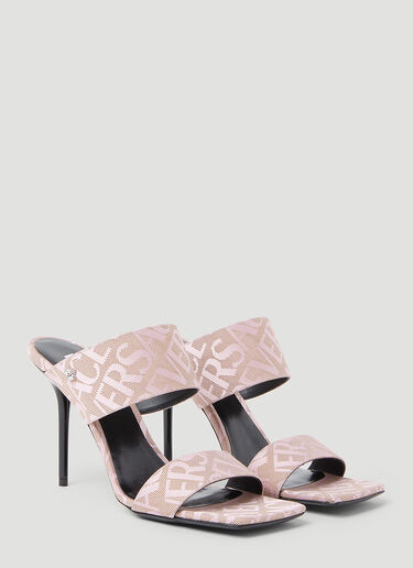 Versace Logo Jacquard Mule Sandals Pink vrs0253022