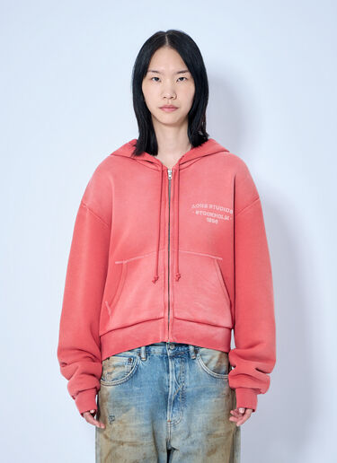 Acne Studios Zip-Up Hoodie Red acn0364036