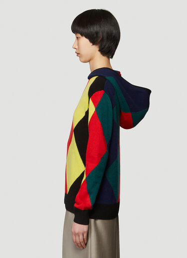 Pringle of Scotland Harlequin Argyle Hooded Sweater Black pos0340006