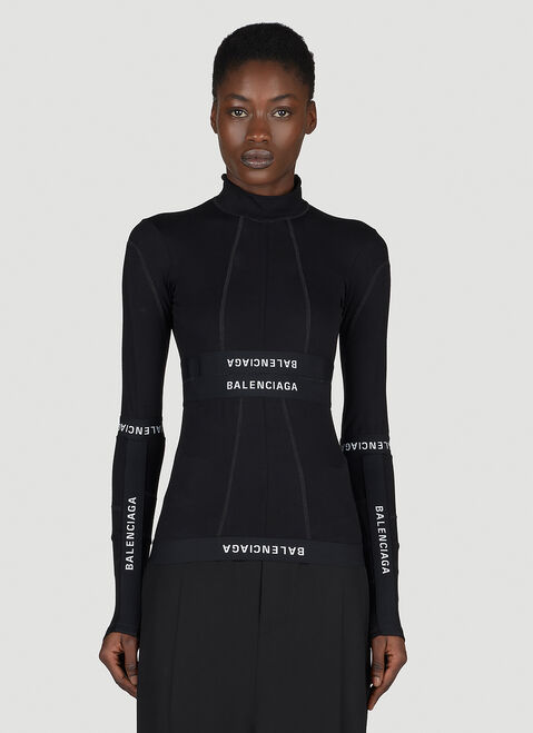 Balenciaga Brief-Patchwork Top Black bal0254064