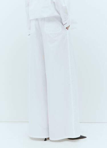 Max Mara Wide Poplin Pants White max0256014