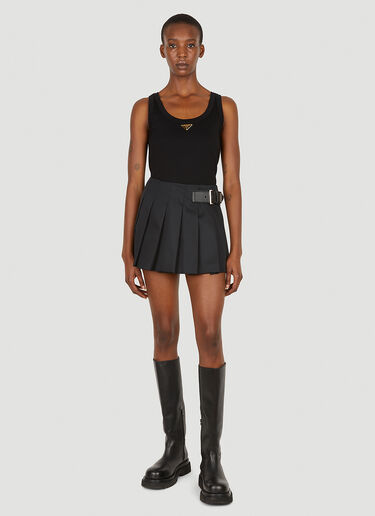 Prada Logo Plaque Tank Top Black pra0251008