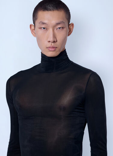 Saint Laurent Sheer Turtleneck Top Black sla0166014