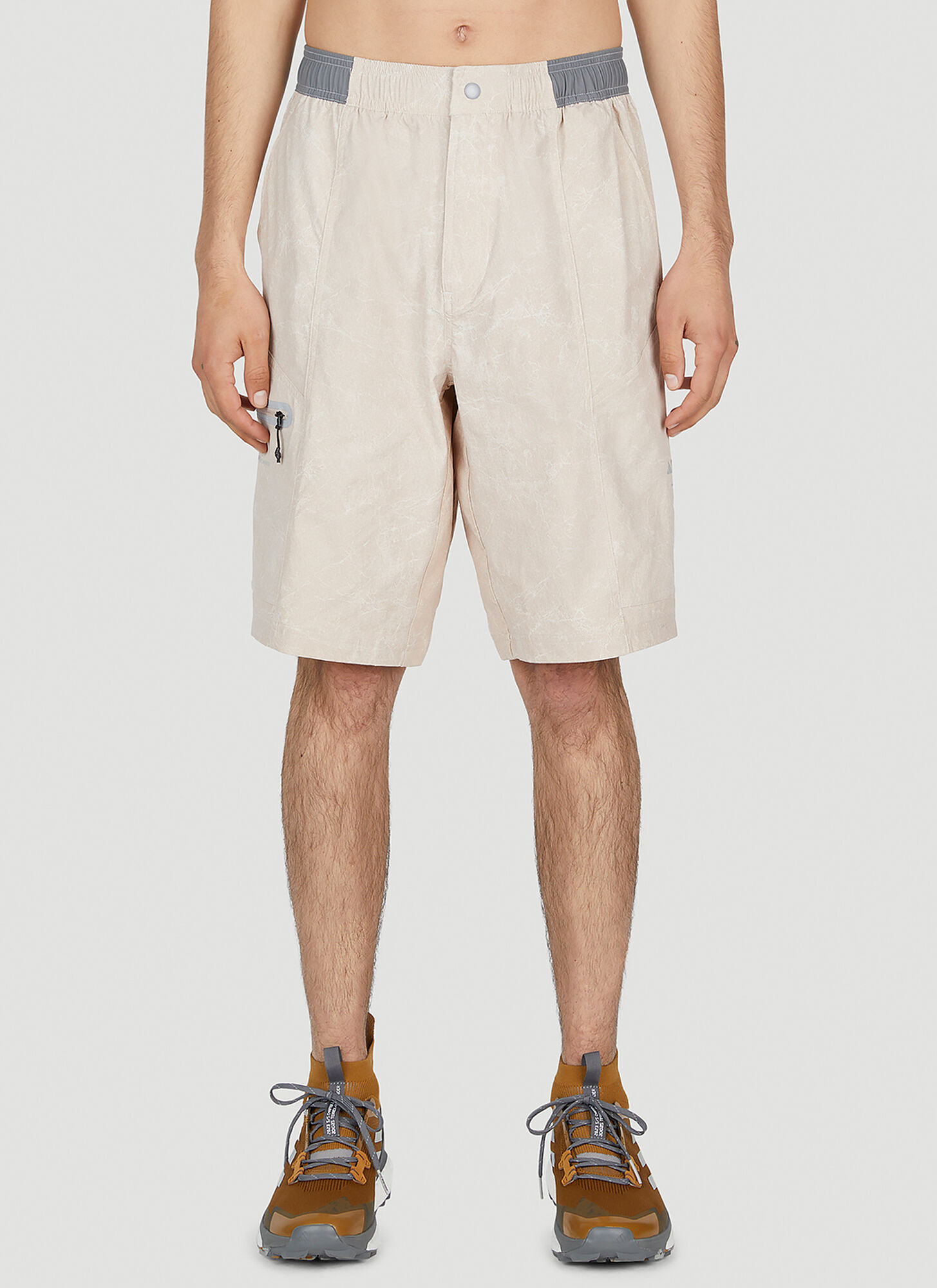 Adidas Terrex X And Wander Logo Print Technical Shorts Male Beige In Wonder Taupe