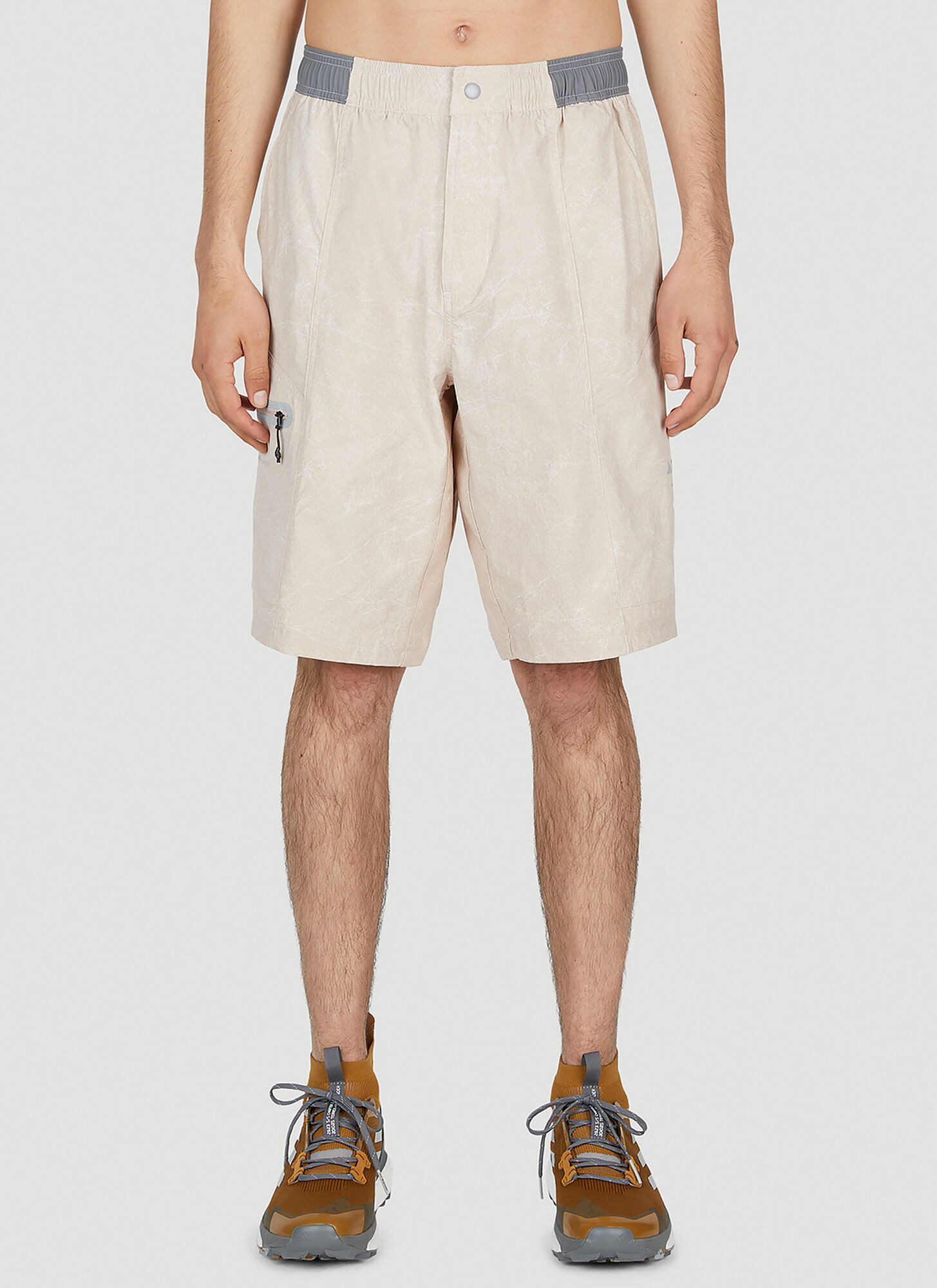 Adidas Terrex X And Wander Logo Print Technical Shorts Male Beige