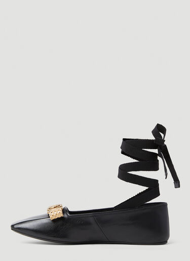 Gucci Logo Plaque Ballet Flats Black guc0251155