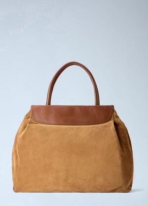 Dries Van Noten Blossom Suede Top Handle Bag Brown dvn0264038