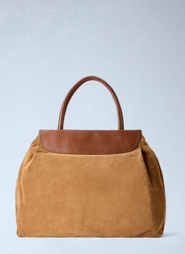 Dries Van Noten Blossom Suede Top Handle Bag Brown dvn0264038