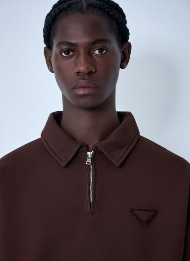 Logo Motif Sweatshirt Prada Logo Motif Sweatshirt Brown pra0162002