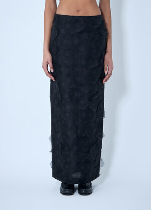 Max Mara Textured Long Skirt Black max0264310