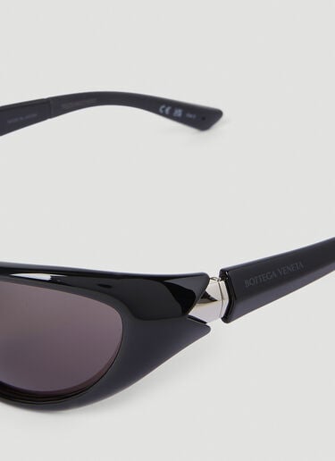 Bottega Veneta Oval Wrap Around Sunglasses Black bov0352006