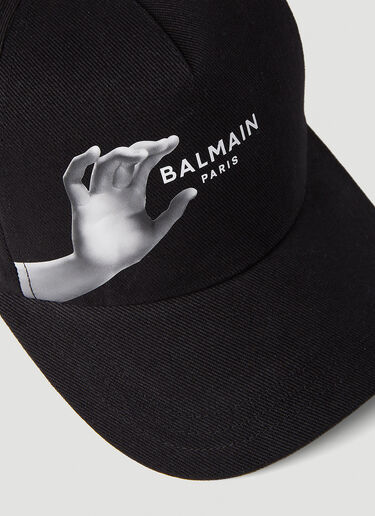 Balmain 徽标印花棒球帽 黑色 bln0152012