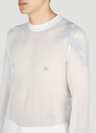 Ann Demeulemeester Diederik Long Sleeve Top White ann0152010