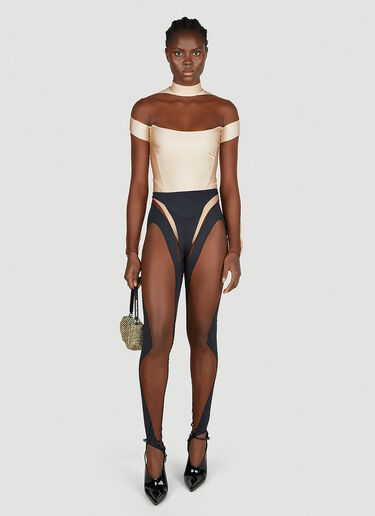 Mugler Sheer Cut Out Leggings Black mug0251005