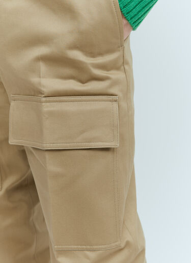 Gucci Wide-Leg Cotton Cargo Pants Beige guc0155038