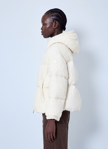 LN-CC® - Moncler: Cristallin Hooded Wool Blend Short Down Jacket - Cream Moncler Cristallin Hooded Wool Blend Short Down Jacket Cream mon0266031