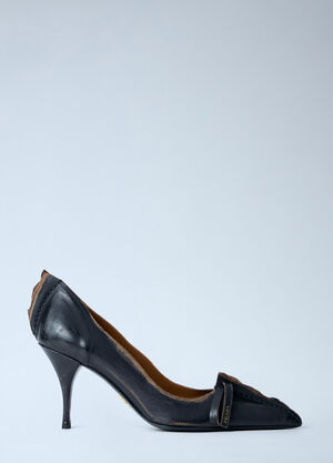 Prada Antiqued Leather Pumps Black pra0264015