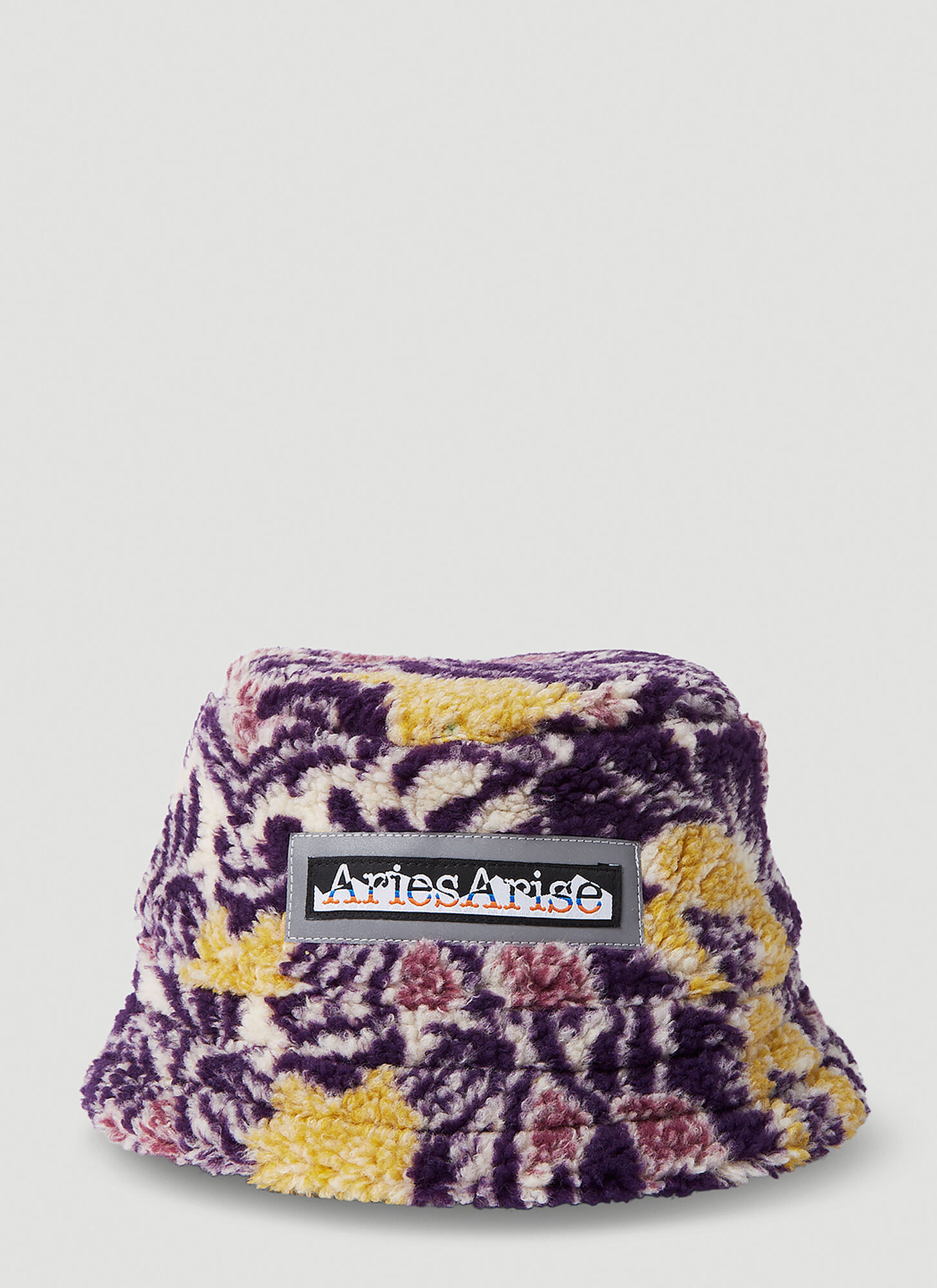 Aries Fleur Fleece Bucket Hat Male Purple