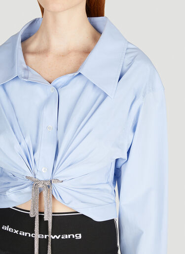 Alexander Wang Crystal Tie Shirt Blue awg0251004