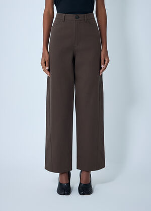 TOTEME Cotton Pants Brown tot0262017