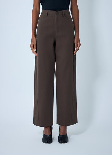 TOTEME Cotton Pants Brown tot0262017