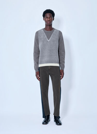 LN-CC® - Maison Margiela: Fused Knit Sweater - Grey Maison Margiela Fused Knit Sweater Grey mla0166008