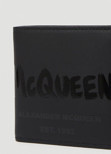 Alexander McQueen Graffiti Logo Bifold Wallet Black amq0149073