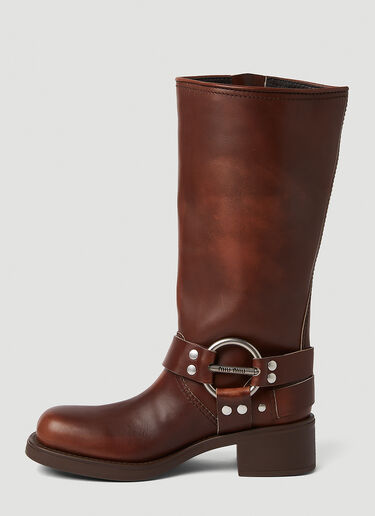 Miu Miu Motorcycle Boots Brown miu0250055