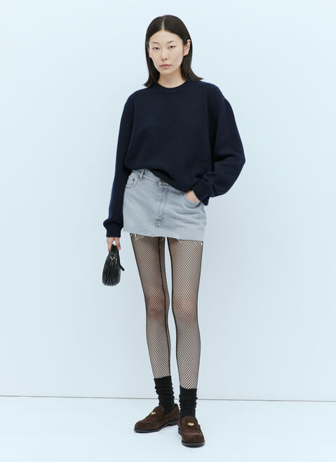 Miu Miu Denim Mini Skirt Black miu0254016