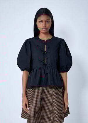 GANNI Peplum Blouse Black gan0257034
