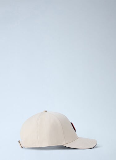 LN-CC® - Moncler: Embroidered Logo Baseball Cap - Cream Moncler Embroidered Logo Baseball Cap Cream mon0166036