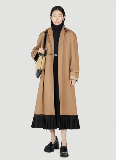 Gucci Pleated Hem Trench Coat Brown guc0251184