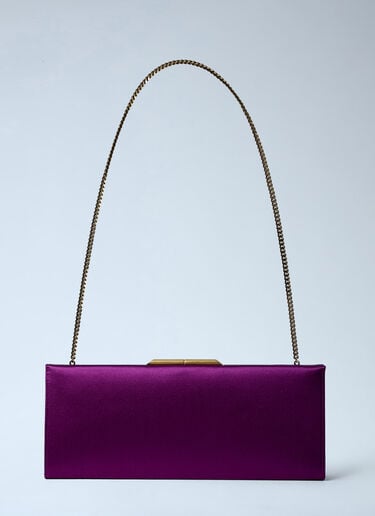 Letter Clutch Bag With Lizard Chain Saint Laurent Letter Clutch Bag With Lizard Chain Purple sla0262047