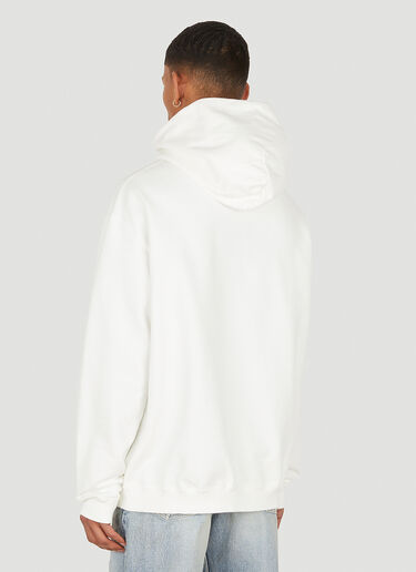 Maison Margiela Embroidered Logo Hooded Sweatshirt White mla0148071