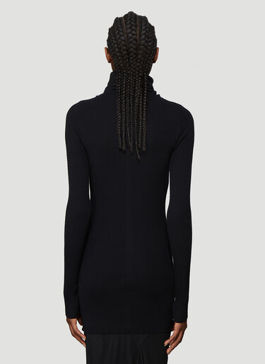 Rick Owens Ribbed Knit Roll Neck Top Black ric0237011