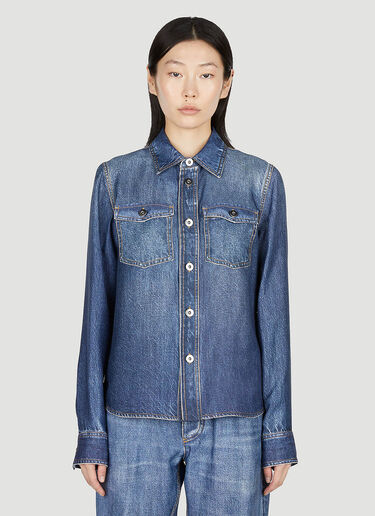 Denim Print Shirt Bottega Veneta Denim Print Shirt Blue bov0252105
