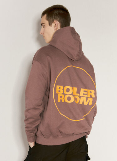 Boiler Room Logo Print Hooded Sweatshirt Brown bor0156018