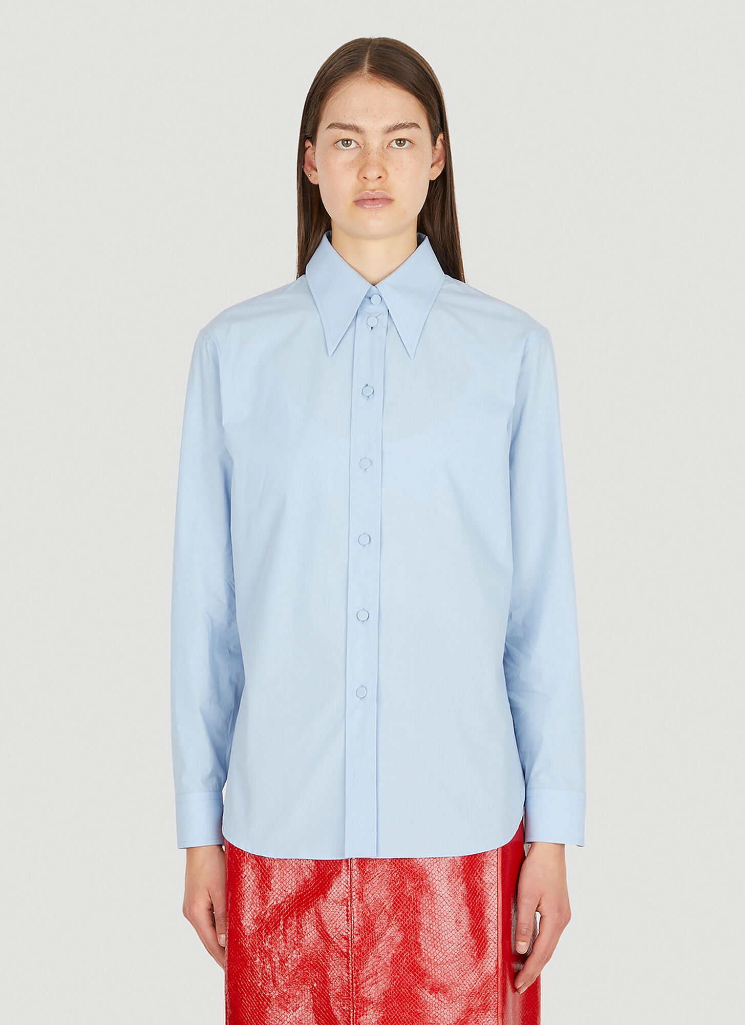 Gucci Dagger Collar Shirt Female Blue