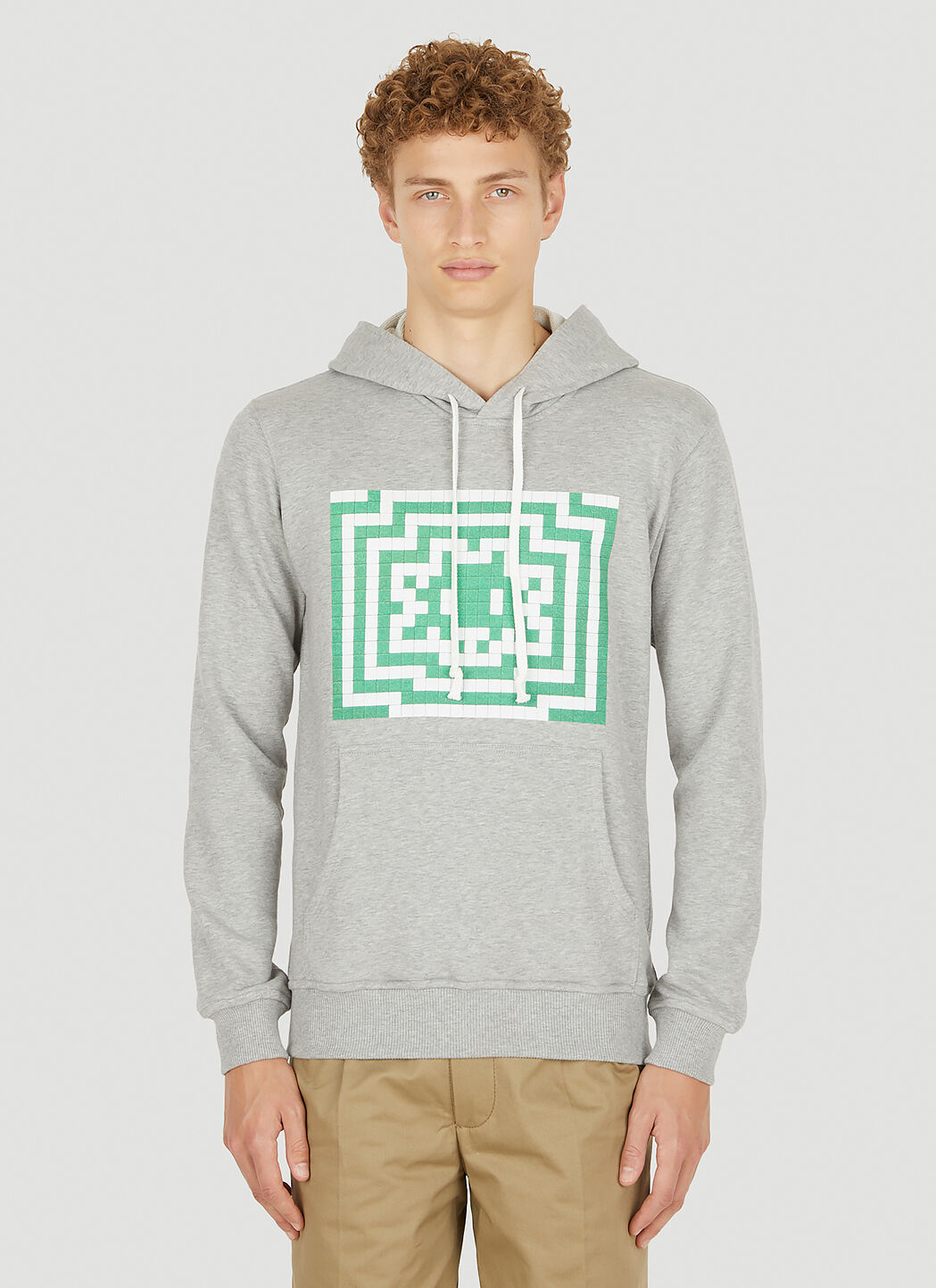 Comme des Gar ons SHIRT Invader Hooded Sweatshirt in Grey LN CC