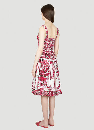 Dolce & Gabbana 마졸리카 프린트 드레스 핑크 dol0253003