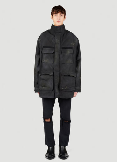 Balenciaga Double Front Parka Jacket Black bal0153002