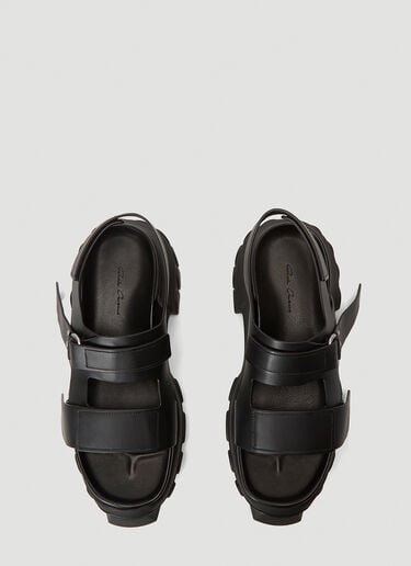 Rick Owens Tractor Leather Sandals Black ric0239018