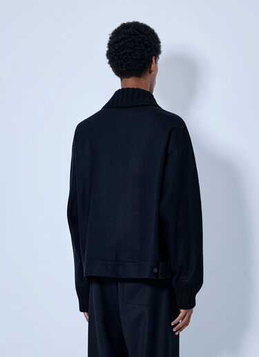 LN-CC® - Yohji Yamamoto: Rib Detail Blouson - Black Yohji Yamamoto Rib Detail Blouson Black yoy0165010