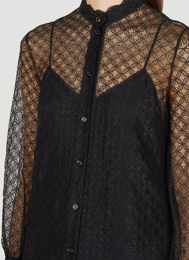 Gucci GG 几何图案蕾丝衬衫 黑色 guc0251054