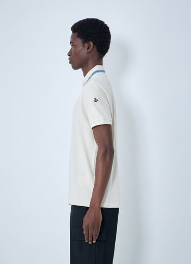 Moncler Polo Shirt with Contrast Collar White mon0164026