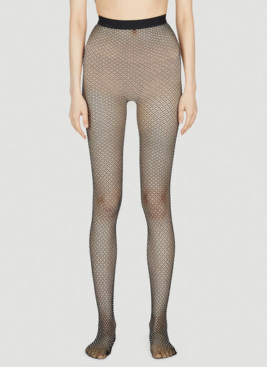 Balenciaga Crystal Embellished Mesh Tights Black bal0252035