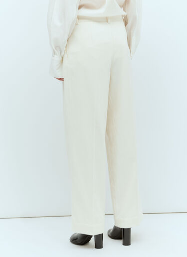 TOTEME Silk Cotton Cord Pants Off White tot0257019