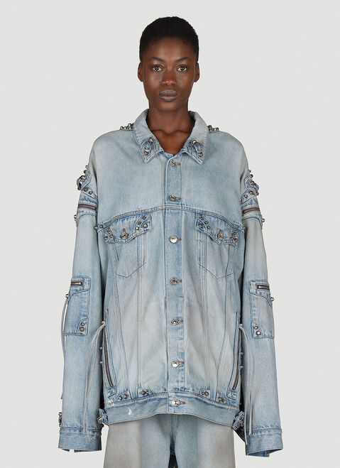 Balenciaga Cagole Oversized Denim Jacket Black bal0254064