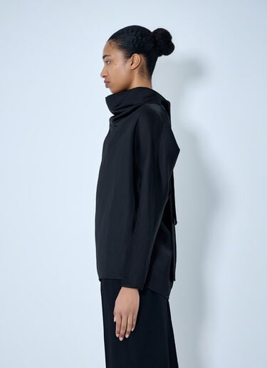 TOTEME High-Neck Long Sleeve Top Black tot0264025