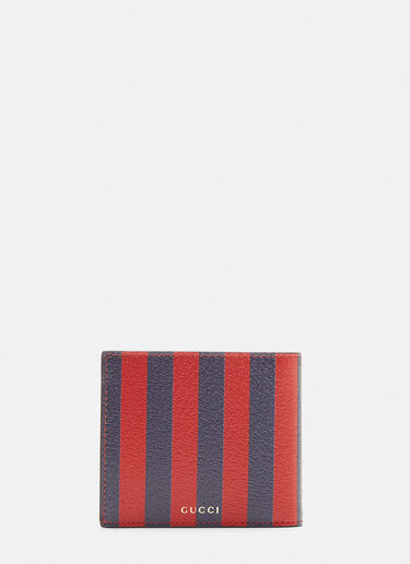 Gucci Striped Snake Print Bi-Fold Wallet Red guc0131013